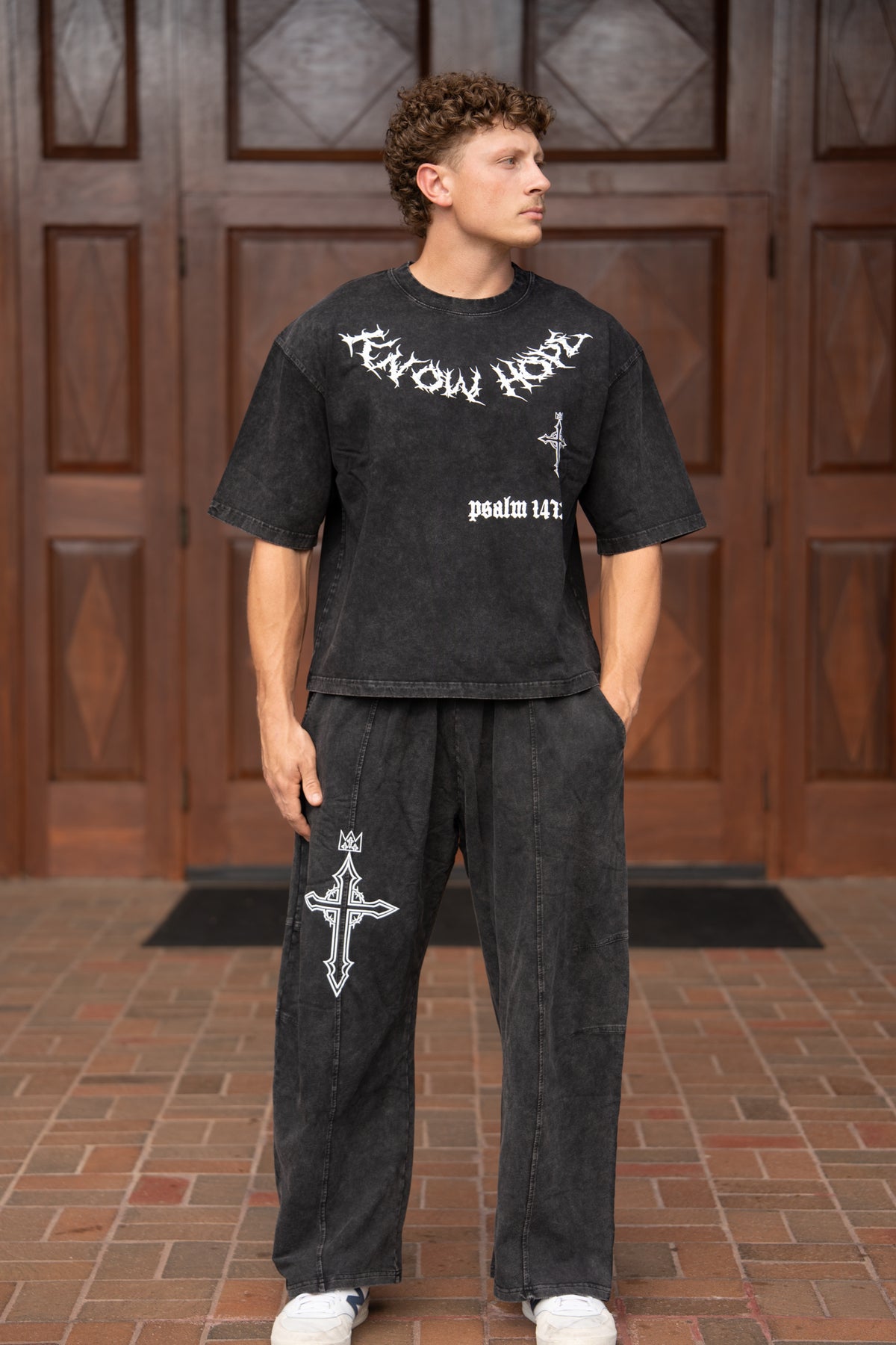 Know Hope Cross Cotton Pants